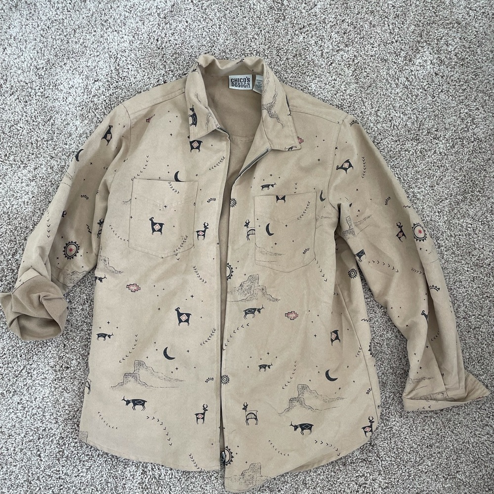 Vintage tribal zippered shirt